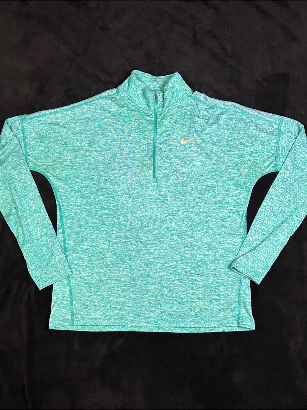 Nike Women's Aqua Heather Long-Sleeve Quarter Zip